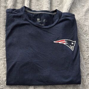 Men's Navy Blue Patriots long-Shirt ON field